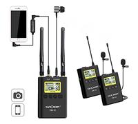 K&F CONCEPT Microfono Wireless 100m,Microfono Lavalier con 2 Trasmettitori e 1 Ricevitore, Microfono Fotocamera Dslr per Video, Intervista,Registrazione,TikTok,Youtobe