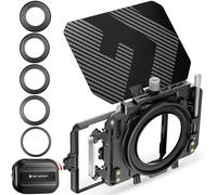 K&F Concept Mini Matte Box Lite, Bandiera Superiore Fibra di Carbonio con 2 Vassoio Filtro 4''x5,65 per DSLR e Fotocamere Mirrorless con Anello Adattatore Circolare 67/72/77/82/95mm