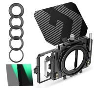 K&F Concept Mini Matte Box Lite con ND4 ND32 Filtro 4"x5,65", Bandiera Superiore Carbonio con 2 Vassoio Filtro 4''x5,65" per DSLR Fotocamere Mirrorless con Anello Adattatore Circolare 67/72/77/82/95mm