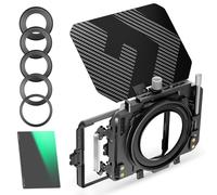 K&F Concept Mini Matte Box Lite con ND8 Filtro 4"x5,65", Bandiera Superiore Carbonio con 2 Vassoio Filtro 4''x5,65" per DSLR Fotocamere Mirrorless con Anello Adattatore Circolare 67/72/77/82/95mm