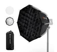 K&F CONCEPT Mini Softbox Parabol 40 cm, Quick Release Umbrella Octagon Softboxen con griglia Honeycomb + diffusore morbido + borsa per il trasporto,Mini attacco a baionetta per COB