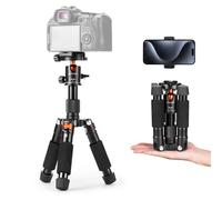 K&F CONCEPT Mini Treppiede Fotocamera 52cm, Treppiede da Tavolo Alluminio | Testa a Sfera 360°, Compatibile con DSLR/Smartphone, Portata 6kg, Mini Tripod Portatile, Pieghevole Inverso, S225A0+BH-25L