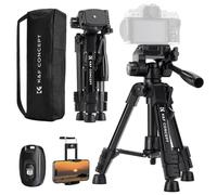 K&F CONCEPT Mini Treppiede per Fotocamera 64CM, Treppiede da Tavolo in Alluminio con Telecomando, Mini Travel Tripod S233A0, Treppiede Piccolo per DSLR, VCR, Cellulari, Proiettori e Telescopi, ecc.