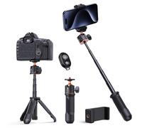 K&F Concept MS09 Mini treppiede con vite da 1/4 '' per fotocamera compatta, treppiede portatile da viaggio da 34 cm con supporto per telefono, bastone per selfie compatibile con Sony Alpha ZV-E10L