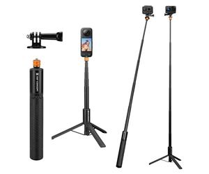 K&F CONCEPT MS21 Bastone Selfie Stick Invisibile Treppiede 120cm per Insta 360, con Adattatore GoPro, compatibile con Insta 360 Ace/Pro/X5/X4/X3, GoPro Hero 13-5, DJI Osmo Action, AKASO 5/4/3