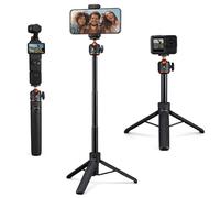 K&F CONCEPT MS62 Treppiede Bastone Selfie 65cm, Mini Tripod con Connettore da 1/4'' e Telecomando Bluetooth, Bastone Selfie per GoPro, Compatibile con iPhone/DJI OSMO 360/Action 5 Pro/Insta 360 X5