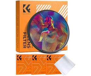 K&F CONCEPT Nano-Bacis 82mm Linear Medium Prism Bilateral Trailing Prism Filter, Filtro a Effetto Speciale in Vetro Ottico con 3 Panni per Pulizia