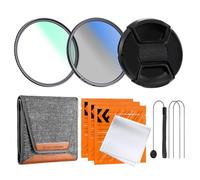 K&F CONCEPT Nano-Klear 82mm Kit Filtri, Filtro UV + CPL, Filtro di Protezione MCUV + Polarizzatore CPL + Popriobiettivo con Custodia e 3PCS Panni per Pulizia