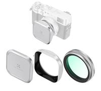 K&F CONCEPT Nano-Xcel Filtro di Protezione UV con Tappo compatibile con Fujifilm X100 Serie, Filtro MCUV compatibile con Fujifilm X100 X100S X100F X100T X100V X100VI(Argento)