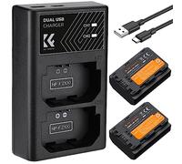 K&F CONCEPT NP-FZ100 Batteria con Caricatore USB Doppio Compatibile con Sony A7iii, A7iv, A7C, A6700, A6600, ZV-E1, ZV-E10ii, FX3, FX30, A9, Alpha 9, Alpha 9S, A9S, A7R3, A7R4