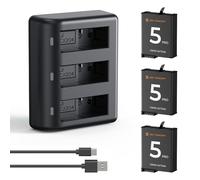 K&F CONCEPT Osmo Action 5 Pro Batteria e Caricatore a Tre Slot, 3 * 2100 mAh Osmo 360 Batteria Compatibili con OSMO Action 5 Pro, OSMO Action 6, Osmo 360, Osmo Action 4, Osmo Action 3