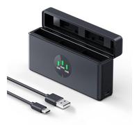 K&F CONCEPT Osmo - Caricabatterie 360, custodia per caricabatterie Action 5 Pro a 3 scomparti, compatibile con fotocamera DJI OSMO Action 5 Pro, Action 4, Action 3