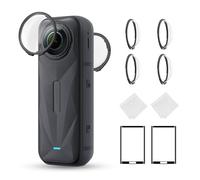 K&F Concept Protezioni Lente Standard Compatibili con Accessori Insta360 X5 - Coperchio Protettivo in Vetro Ottico Temperato ad Alta Trasparenza con Pellicola Schermo, Kit Sostitutivo Antigraffio