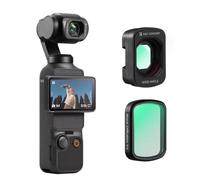 K&F CONCEPT Set Obiettivo Grandangolare Magnetico & Filtro di Diffusione Nero 1/4, Compatibile con DJI Osmo Pocket 3, 2 Pezzi, Vetro Ottico, Multistrato, Fissaggio Magnetico