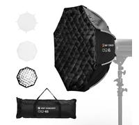 K&F CONCEPT Softbox parabolico a smontaggio rapido, 65 cm Softbox ottagonale con griglia a nido d'ape+diffusore + borsa per il trasporto, Softbox ottagonale Ombrello da montaggio Bowens staccabile