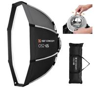 K&F CONCEPT Softbox parabolico a smontaggio rapido, 65 cm Softbox ottagonale con griglia a nido d'ape+diffusore + borsa per il trasporto, Softbox ottagonale Ombrello da montaggio Bowens staccabile