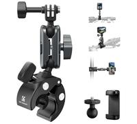 K&F CONCEPT Supporto Action Camera con Super Clamp e Doppia Testa a Sfera 360°, Morsetto per Manubrio Moto e Bici, Compatibile con GoPro Hero 13/12, Insta360 X5/X4, DJI Osmo Action 5/4/3 e Pocket 3