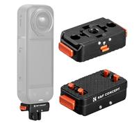 K&F CONCEPT, Supporto magnetico a sgancio rapido per Insta360 X5/Ace Pro 2/X4 Air, con base in alluminio, con filettatura da 1/4 di pollice/connessione tramite adattatore/blocco di sicurezza