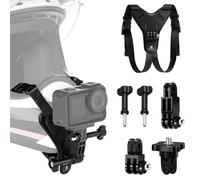 K&F CONCEPT Supporto per Casco Moto da Mento, compatibile con GoPro Hero 13/12/11/10/9/8/7, DJI Osmo Action 5 Pro/4/3/360, Insta 360 Ace Pro/2/X5/X4/X3, AKASO, dotato di base a Y, Silicone antiscivolo
