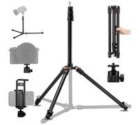 K&F CONCEPT Supporto per luce, 2,6 m, in alluminio, treppiede con testa a sfera e supporto per tablet per telefono, supporto portatile per fotografia in studio, luce ad anello, softbox, fotocamera