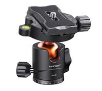 K&F CONCEPT Testa a Sfera 25 mm per Treppiede e Monopiede, Rotazione 360° | Carico 8 kg, Lega di Alluminio, Leggera 204 g, Piastra a Sgancio Rapido 1/4", Livella a Bolla, DSLR, Videocamera, BH25