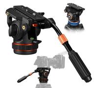K&F CONCEPT Testa Fluida per Treppiede Fotocamera, Testa idraulica Video | Panoramico a 360°, Smorzamento Regolabile, Piastra QR con Doppia Modalità, Compatibile con DJI RS2/RS3/RS4, Portata 8kg, BV50