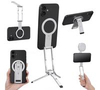 K&F CONCEPT TQ02 Ultra-Sottile 7mm Supporto Magnetico 59g, Bastone Selfie Pieghevole per iPhone, Mini Treppiede Tascabile con Doppio Lato Magnetico e Gancio, Compatibile con iPhone 17-12 e Android