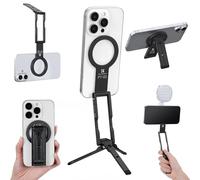 K&F CONCEPT TQ02 Ultra-Sottile 7mm Supporto Magnetico 59g, Bastone Selfie Pieghevole per iPhone, Mini Treppiede Tascabile con Doppio Lato Magnetico e Gancio, Compatibile con iPhone 17-12 e Android