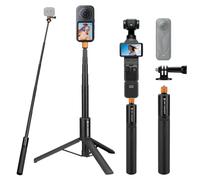 K&F Concept MS21 Selfie Stick Treppiede per Insta 360, Bastone Selfie Invisibile con l'adattatore, Bastone Estensibile per Insta 360 Ace/Ace Pro /X4 /X3 /0NE X2 /ONEX, DJI Osmo Action, AKASO Action
