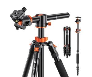 K&F CONCEPT Treppiede Fotocamera 170cm, con Colonna Centrale Orizzontale | Testa a Sfera 360°, Compatibile con DSLR/Mirrorless/Sony/Canon/Nikon, Portata 10kg, Alluminio con Monopiede, T255A4+BH-28L