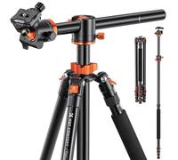 K&F Concept Treppiede Fotocamera 240cm, Treppiede in Alluminio con Colonna Centrale Orizzontale e Monopiede, Cavalletto Fotografica, Compatibile con DSLR Reflex Sony Nikon Canon, T254A8+BH-28L, 10kg