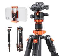 K&F Concept Treppiede Fotocamera in Fibra di Carbonio 172cm, Cavaletto Fotografico con 2-in-1 Piastra Sgancio Rapido 1/4'' e Testa a Sfera 360°, Treppiedi per Reflex DSLR ecc, Max 10kg, D255C4+BH-28L