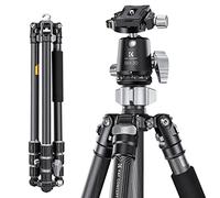 K&F Concept Treppiede Carbonio, 173cm Treppiede Fotocamera, Treppiede Leggero Viaggio, Treppiedi Reflex Professionale Portatile Compatto con 360° Testa a Sfera e Piastra di Sgancio per Fotocamera DSLR
