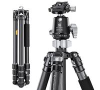 K&F Concept Treppiede per Fotocamera Carbonio 173cm, Treppiede da Viaggio Leggero, Treppiedi Professionale Portatile Compatto con 360° Testa a Sfera e Piastra di Sgancio per Reflex DSLR, Carica 16kg