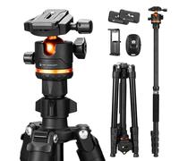 K&F Concept Treppiede Fotocamera e Smartphone 192cm, Treppiede in Alluminio Leggero e Compatto, Compatibile con Canon Sony DSLR Reflex iPhone, 360° Testa a Sfera, con Telecomando e Monopiede, O275A5
