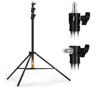 K&F CONCEPT Treppiede luce pneumatico metallo 2,8m, adattatore 1/4"-3/8" | compatibile softbox, luci studio, riflettori, anelli luminosi, portata max 8kg,TL14