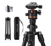 K&F Concept Treppiede per Fotocamera 178cm K234A3+BH-36, Video Compatto Con Testa Sferica, Da Viaggio Con Capacità Di Carico 8kg, In Alluminio Con Clip per Cellulare