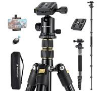 Treppiede Fotocamera 184cm, K&F Concept Treppiede Monopiede, Capacità di carico 10kg, con Testa a Sfera 360° e Arca-Swiss, Clip per Telefono, Telecomando Bluetooth, 2 Palette a sgancio rapido per DSLR