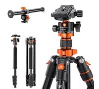 K&F Concept Treppiede per Fotocamera 200cm, Treppiede da Viaggio in Alluminio con Colonna Centrale e Monopiede, 360° Testa a Sfera, Cavalletto Fotografica per Camera DSLR Reflex Sony Nikon Canon