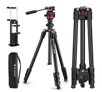 K&F CONCEPT Treppiede Fotocamera 182cm, Cavalletto in Alluminio Compatto, Treppiede da Viaggio Portatile con Testa a Sfera e Arca Swiss, Portata 8kg, Compatibile con DSLR/Mirrorless/Sony/Canon/Nikon