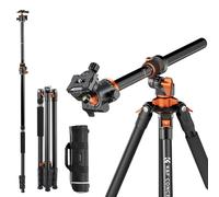 K&F Concept Treppiede per Fotocamera Monopiede, 230cm Treppiede per Video Reflex con Braccio Orizzontale, Treppiede Professionale in Alluminio, con 360° Testa a Sfera per Camera Canon DSLR
