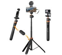 K&F CONCEPT Treppiede per Smartphone 159cm, Bastone Selfie con Telecomando | Cavalletto per Cellulare e Fotocamera, Compatibile con iPhone/Android/DJI Action 5 Pro/Pocket 3 4/Insta 360 X5, Nero, MS08