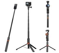 K&F CONCEPT Treppiede Selfie Invisibile 2 in 1 66", Manico Regolabile | Compatibile con Insta360 X6/X5/X4, DJI Pocket 3/4, Action 5Pro/6/4/3, Osmo 360, GoPro, Luna Ultra, Manico Regolabile, JF-105L