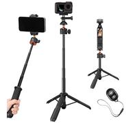 K&F Concept Treppiede Smartphone 60cm MS11, Bastone Selfie con Telecomando Bluetooth, Connettore da 1/4" per Fotocamera, Compatibile con Insta 360/DJI Osmo Action/Pocket 3/GoPro Hero/iPhone/Samsung