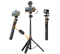 K&F Concept Treppiede Smartphone e Fotocamera, Bastone Selfie 159cm MS08 con Telecomando Bluetooth, Selfie Stick e Treppiede da Tavolo e Viaggio 2 in 1 per IPhone GoPro DJI Osmo Action Insta 360