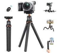 K&F CONCEPT Treppiede Smartphone Portatile, Bastone Selfie con Telecomando | Mini Octopus Estensibile, Testa a sfera, Compatibile con DSLR/iPhone/Samsung/Huawei/Canon/Nikon/Sony, Ideale per Vlog, MS01