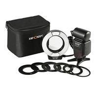 K&F CONCEPT TTL Ring Flash Macro Flash Ring Flashe compatibili con reflex/DSLR Canon con luce di assistenza AF Anelli adattatori numero guida 14
