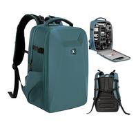 K&F Concept zaino fotografico antiurto impermeabile scomparto per laptop da 16" borsa fotografica rigida per DSLR/SLR/Mirrorless,blu