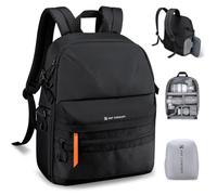 K&F CONCEPT Zaino leggero per fotocamera da 25 l, con scomparto per laptop da 15,8", borsa per fotocamera con parapioggia e divisorio rimovibile, compatibile con fotocamere Canon/Nikon, treppiede, per