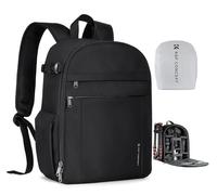 K&F CONCEPT Zaino per Fotocamera Compatto, Zaino Fotografico con Parapioggia, scomparto per laptop per obiettivi reflex treppiedi